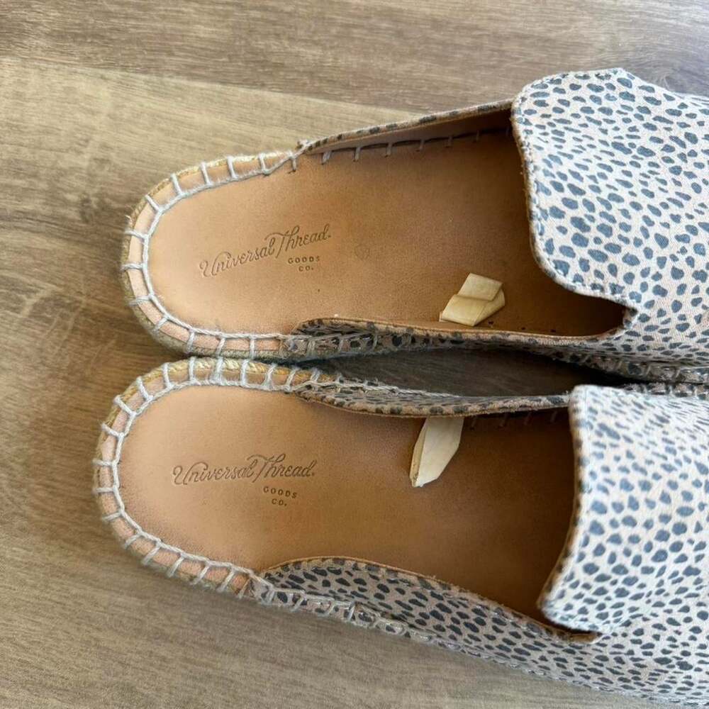 Universal Thread Clara Leopard Print Espadrille flat slip-on mules - Picture 6 of 7